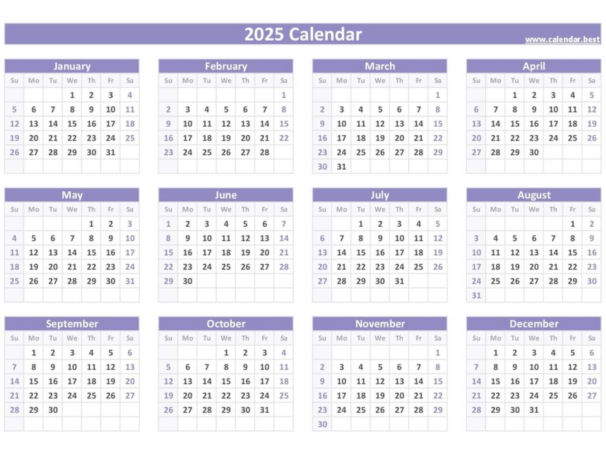 2025 Printable Calendar With Week Numbers And Holidays