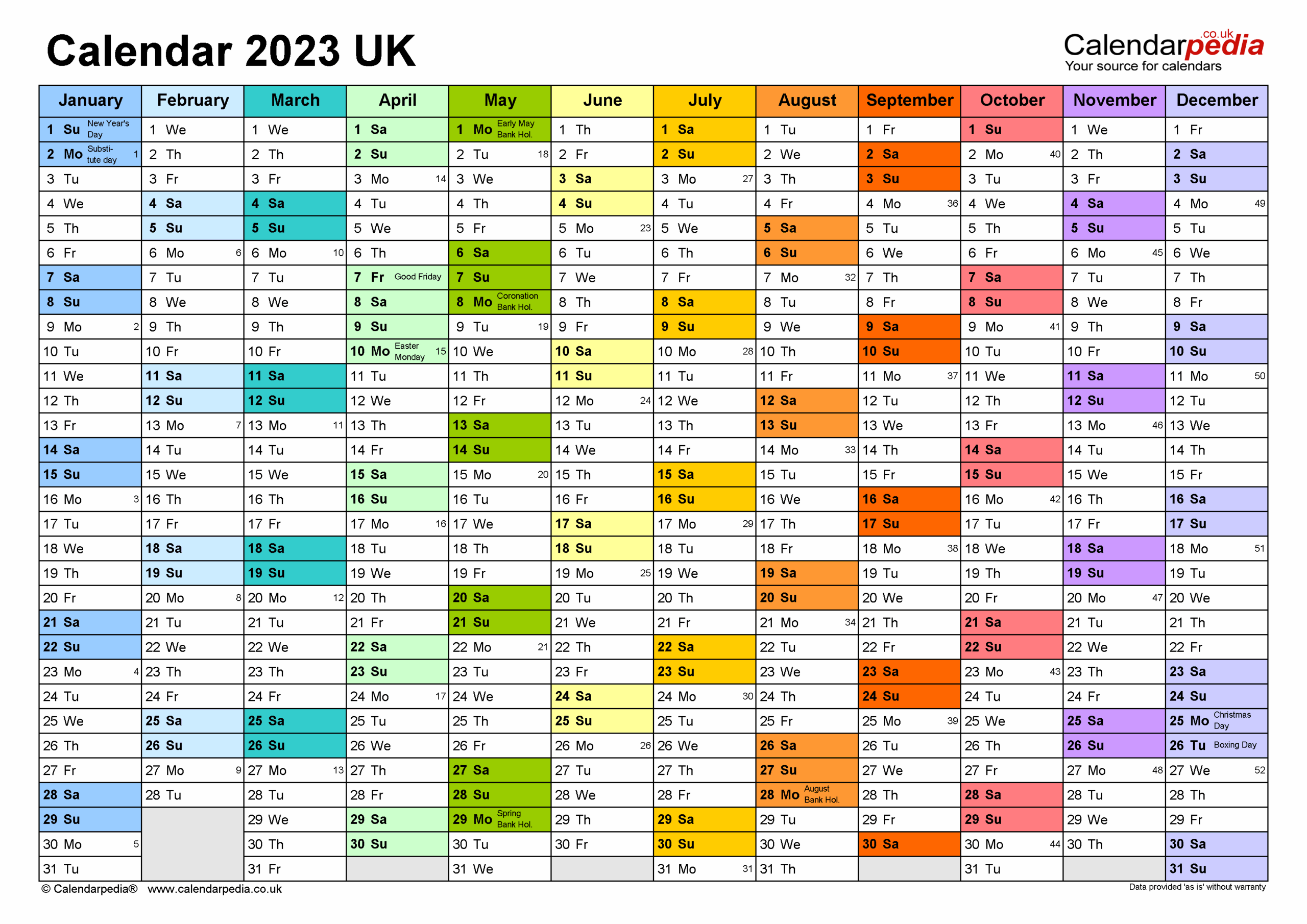 Free Printable Monthly Calendar UK