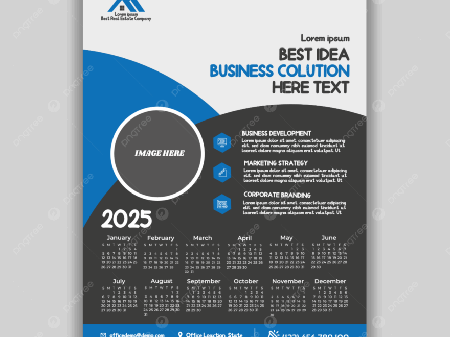 Corporate Company Wall Calendar 2025 Vector Template Download On Pngtree
