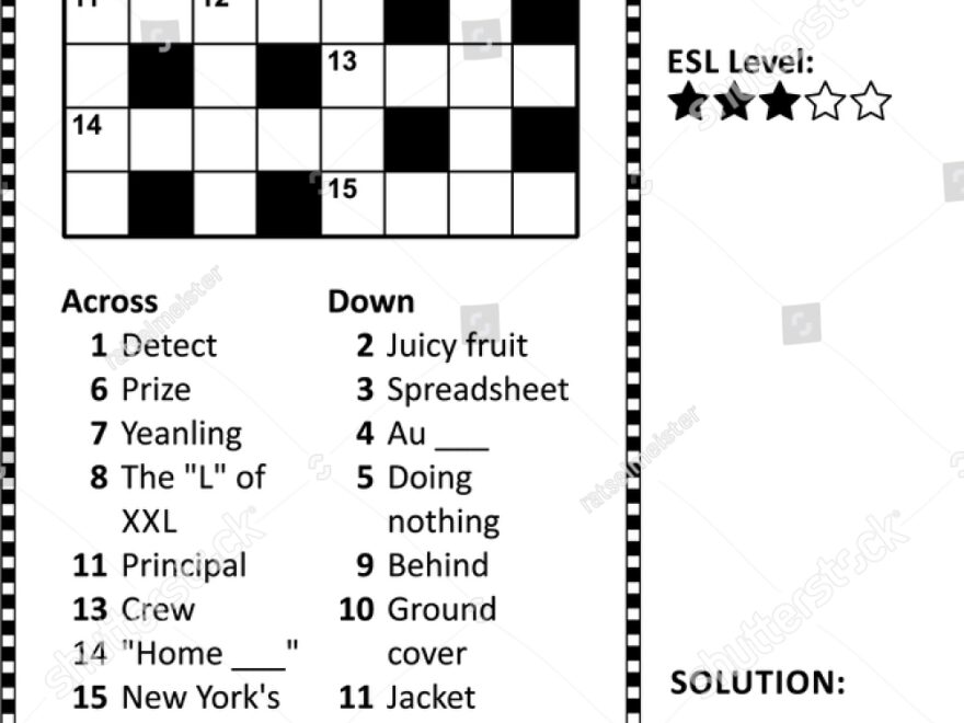 Crossword Puzzle Grid Clues Solution Classic Stock Vector Royalty Free 1483342400 Shutterstock