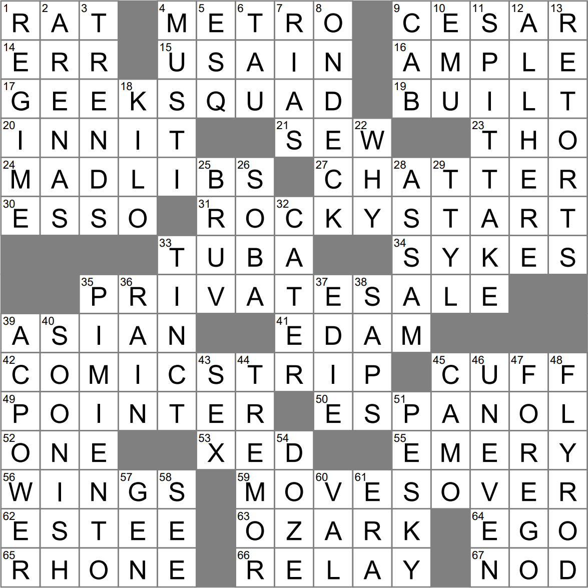 Crossword Puzzle Reprint