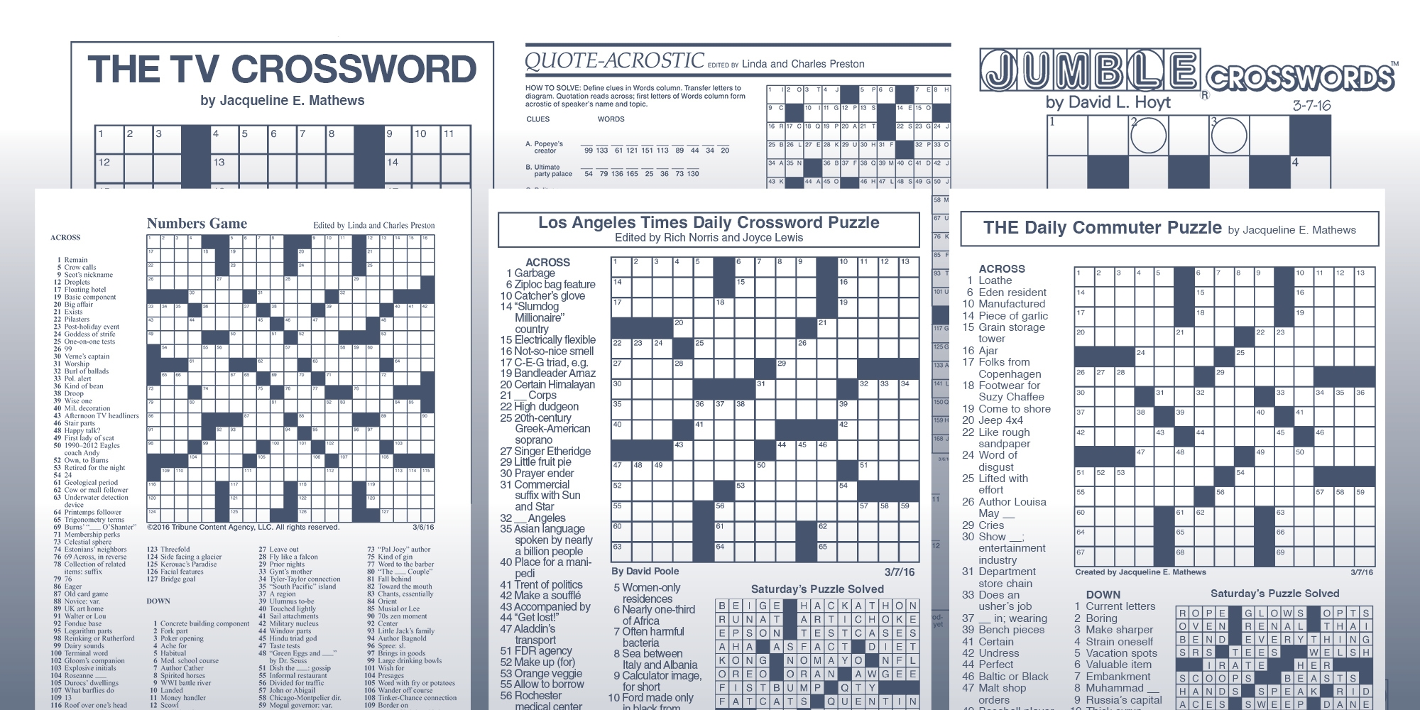 Free Printable Daily Commuter Crossword Puzzles