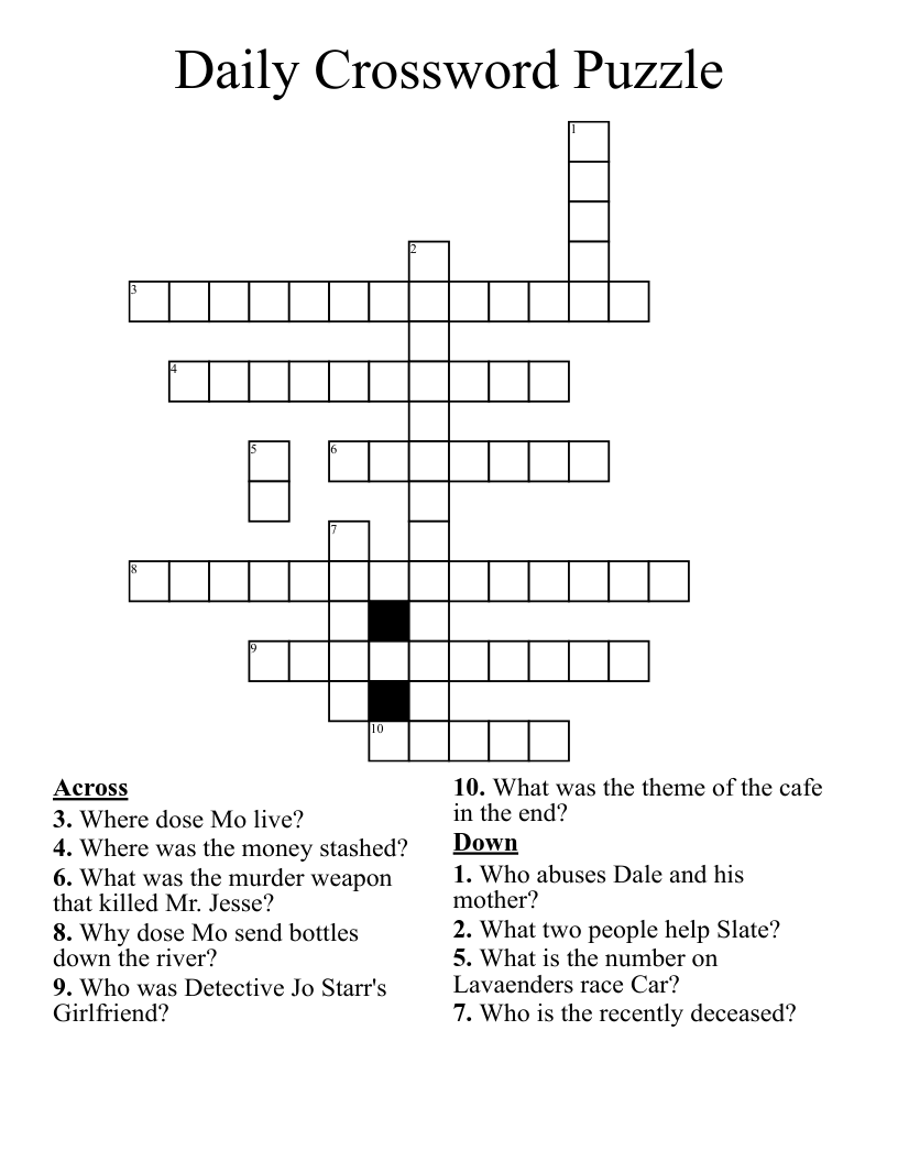 Free Daily Crossword Puzzles Printable