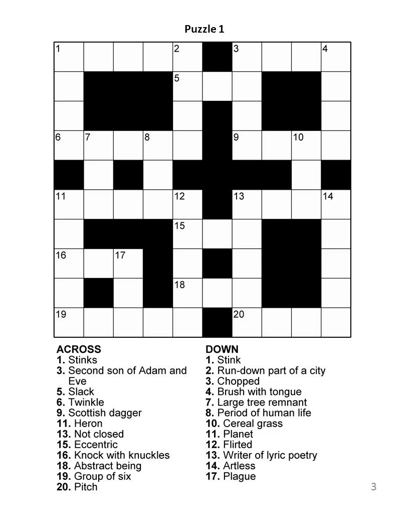 Digital Download 100 Printable Crossword Puzzles For Adults Fun Activities Book For Seniors Large Print Easy To Read Games With Solutions Etsy Denmark