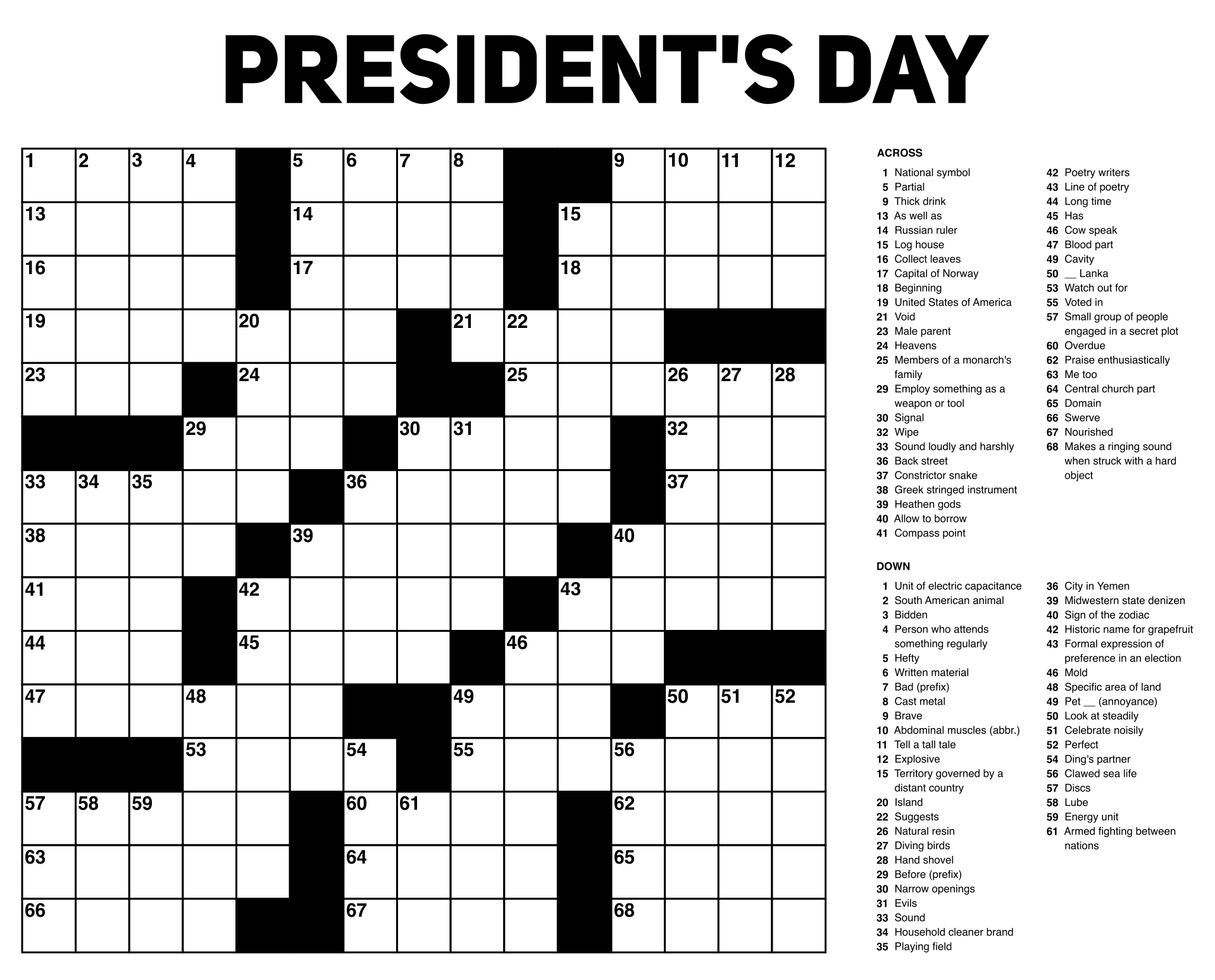 Easy Printable Crossword Puzzles Free Worksheets Library