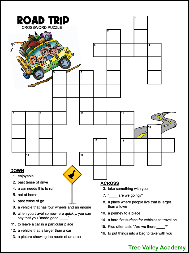 Printable Crossword Puzzles For Kids
