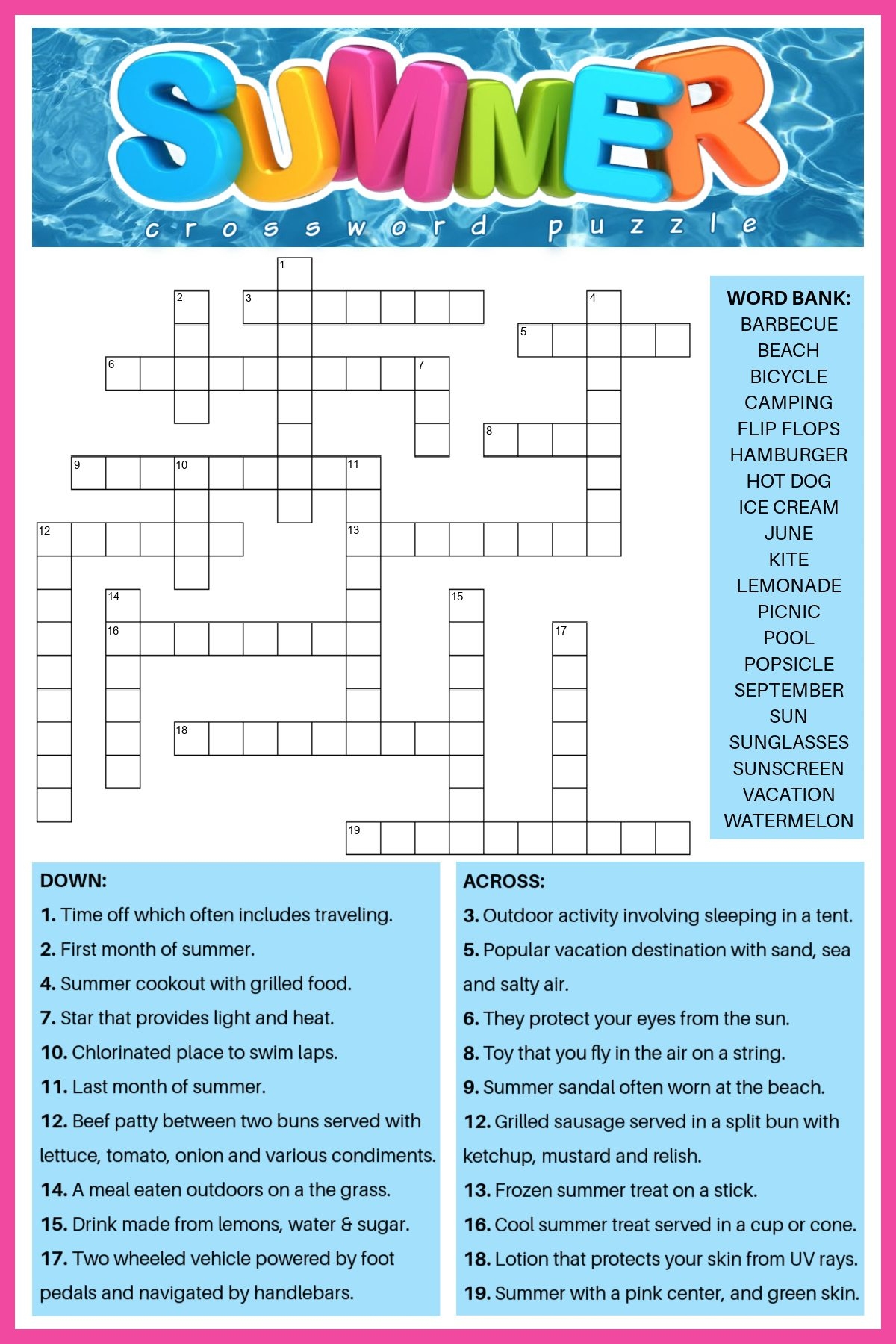 Free Printable Crossword Puzzles With Solutions