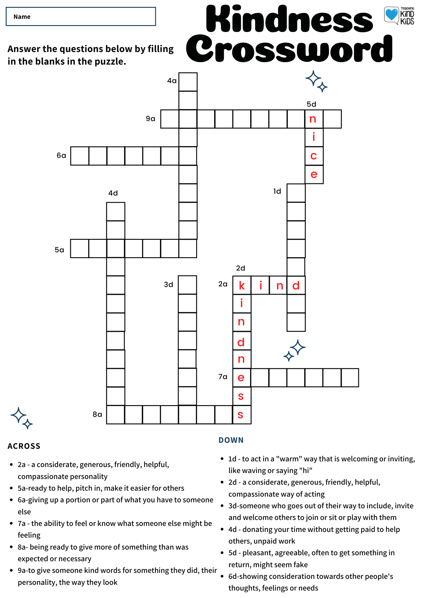 Make A Crossword Puzzle Printable