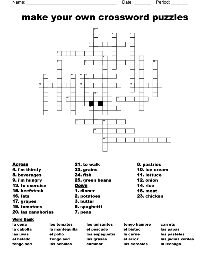 Make Your Own Crossword Puzzles WordMint