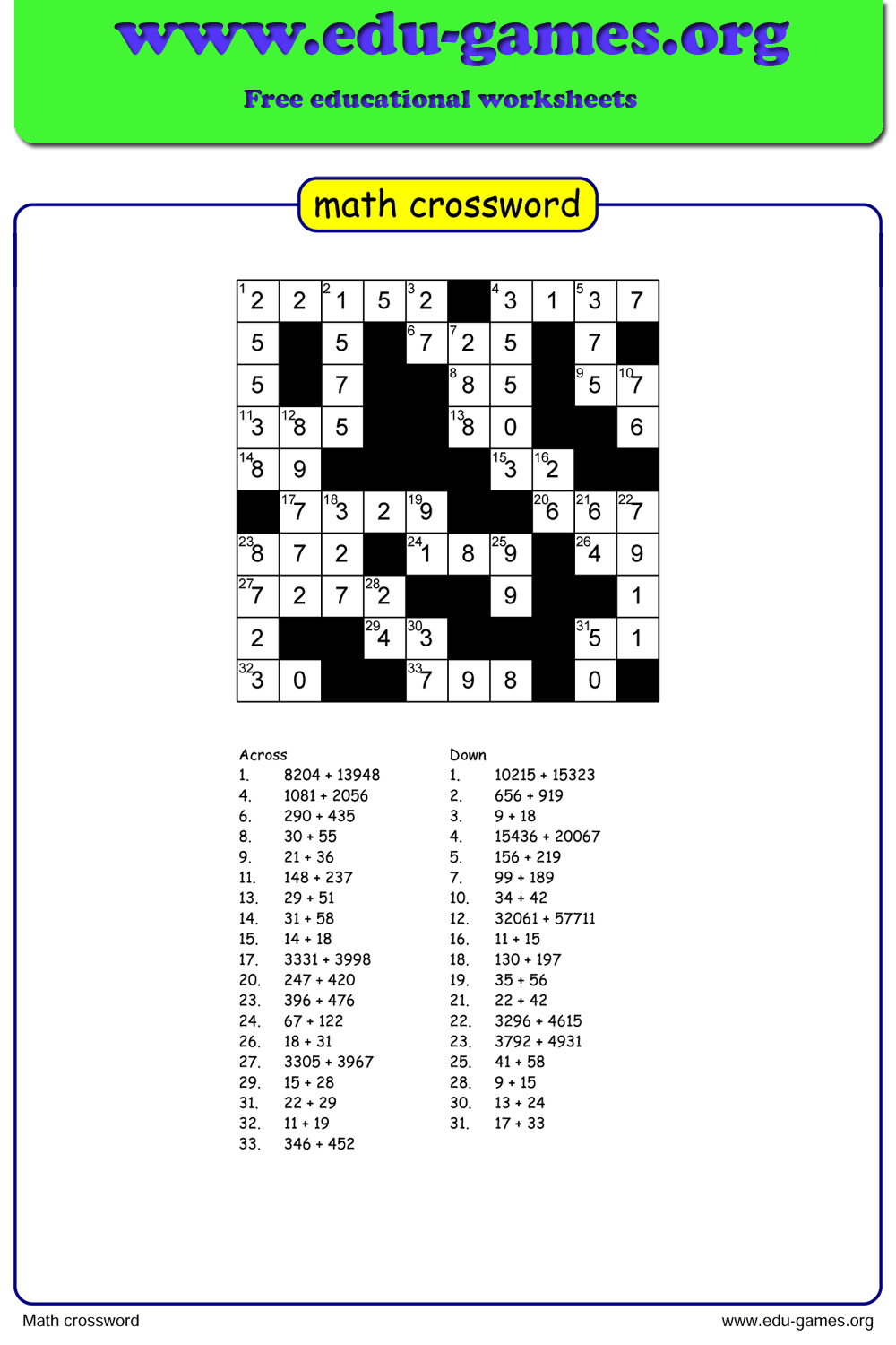 Free Crossword Puzzle Maker Printable
