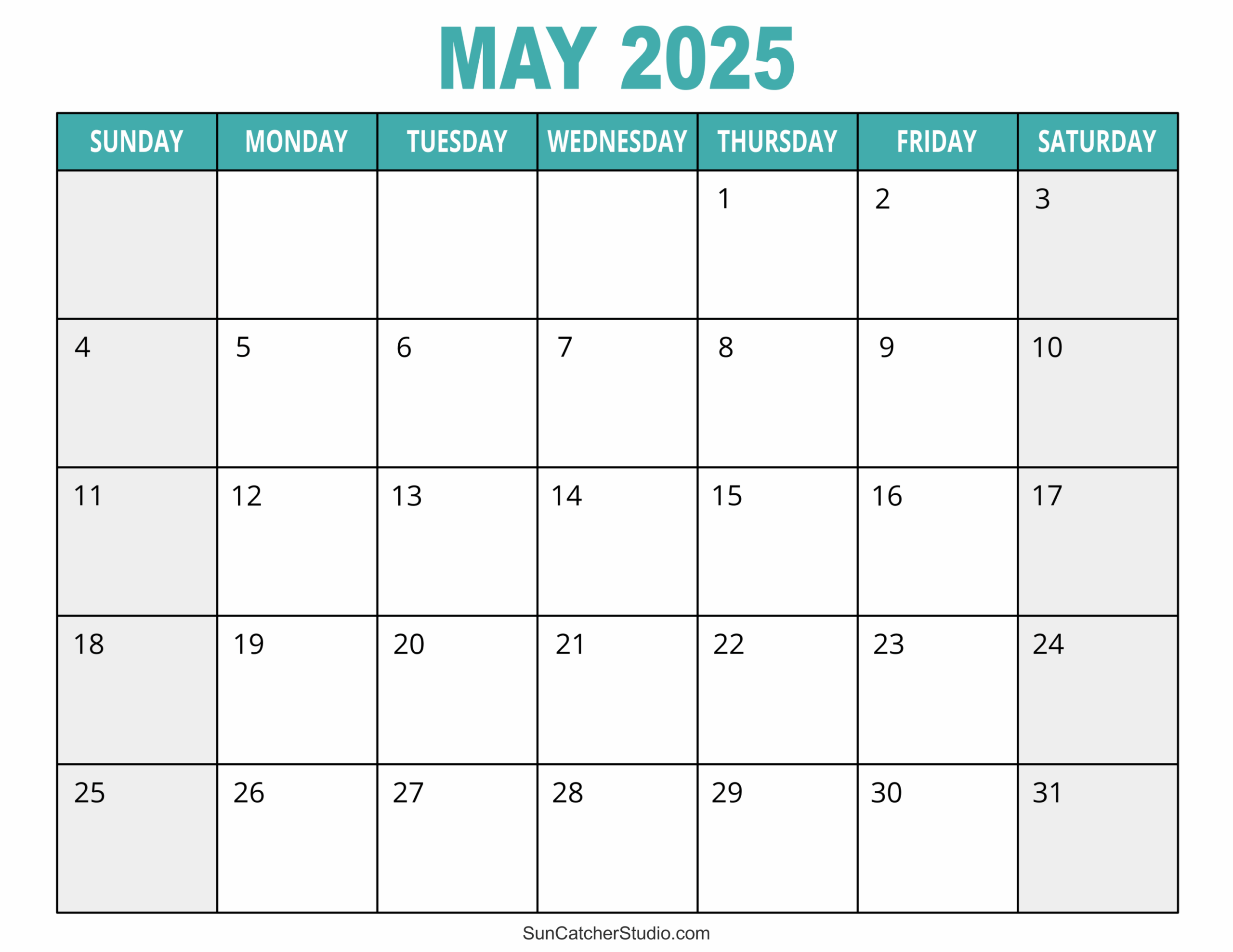 Basic 2025 Calendar Printable