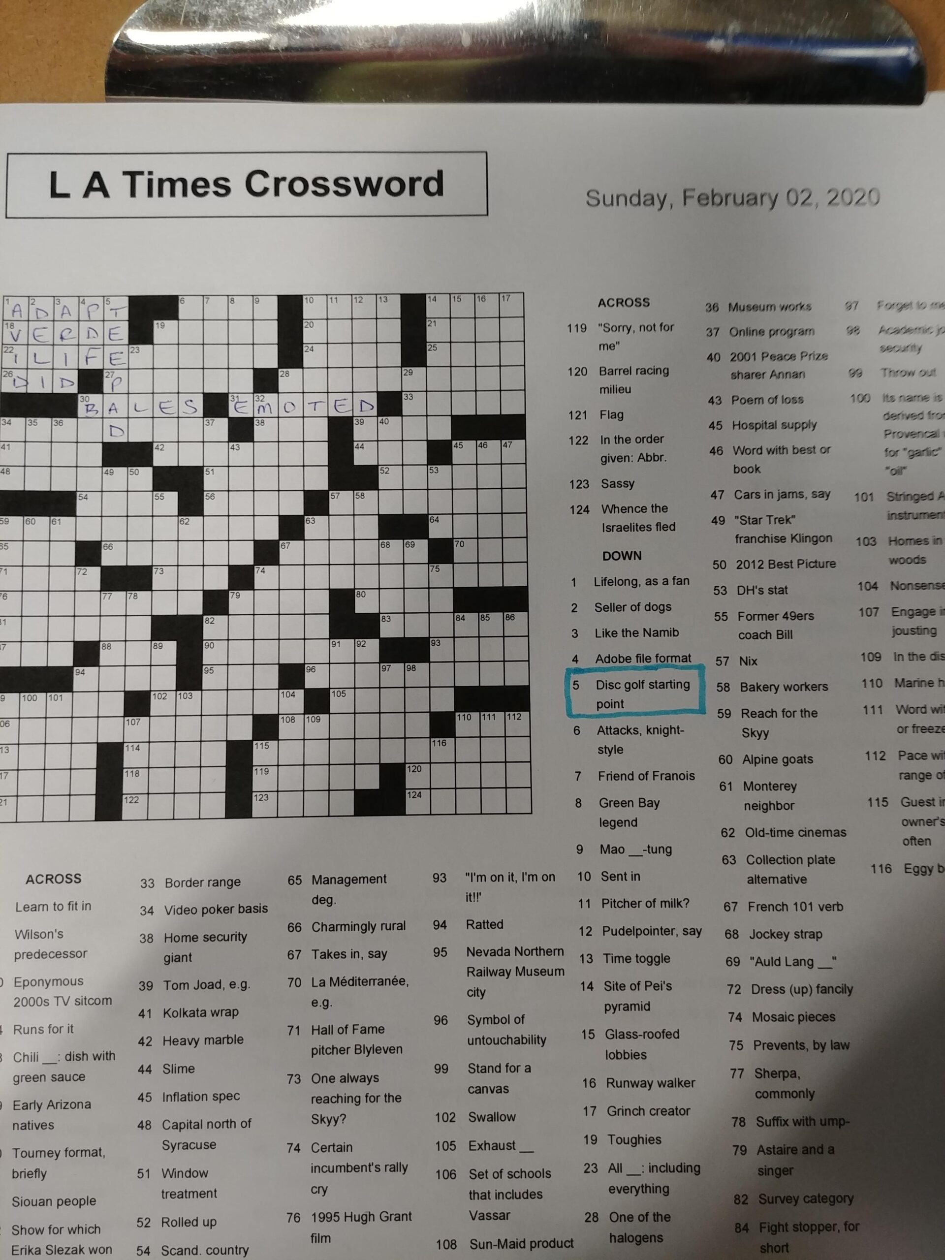 La Times Crossword Puzzle Printable
