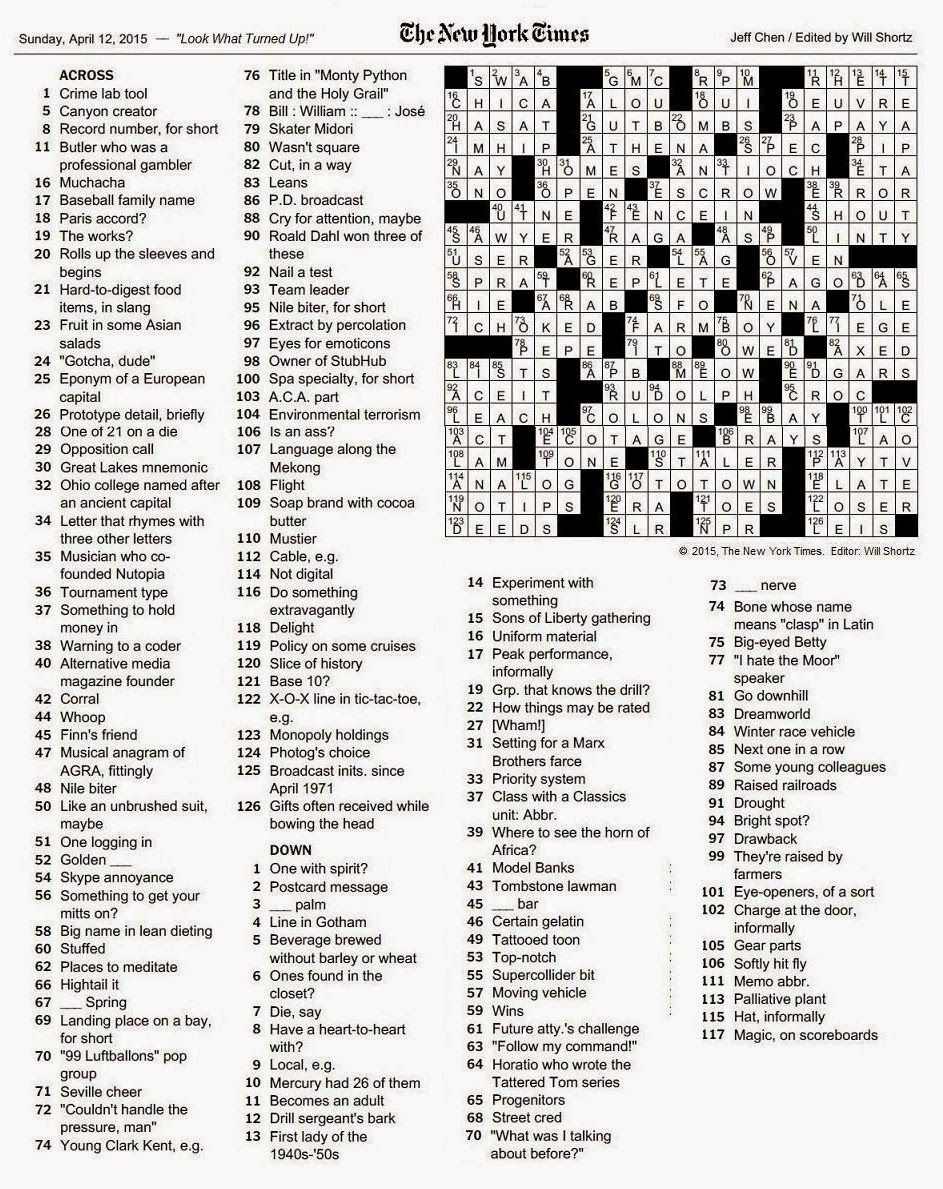 The New York Times Strictly Medium Crossword Puzzles By Will Edt Worksheets Library