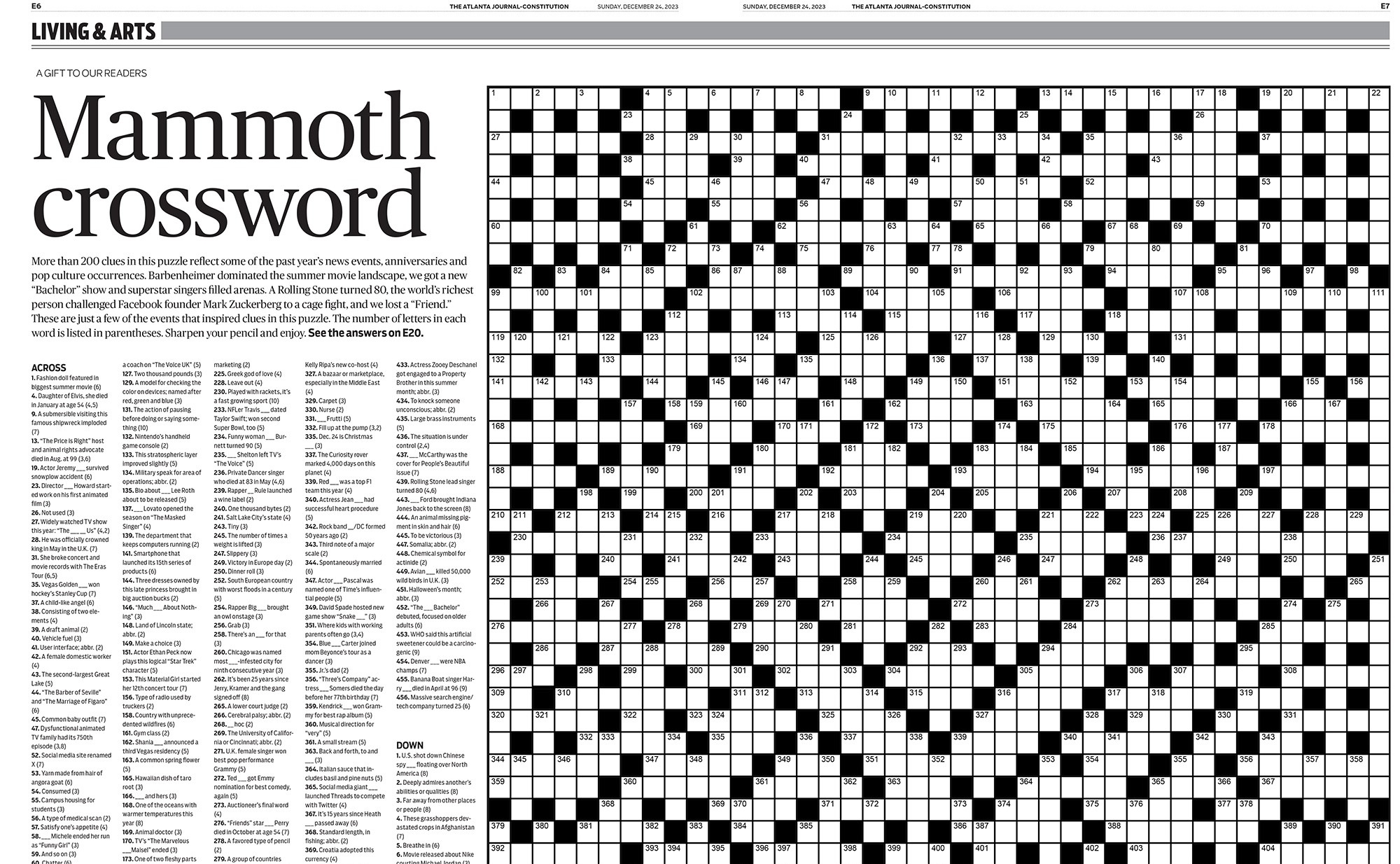 Free Printable Sunday Crossword Puzzles