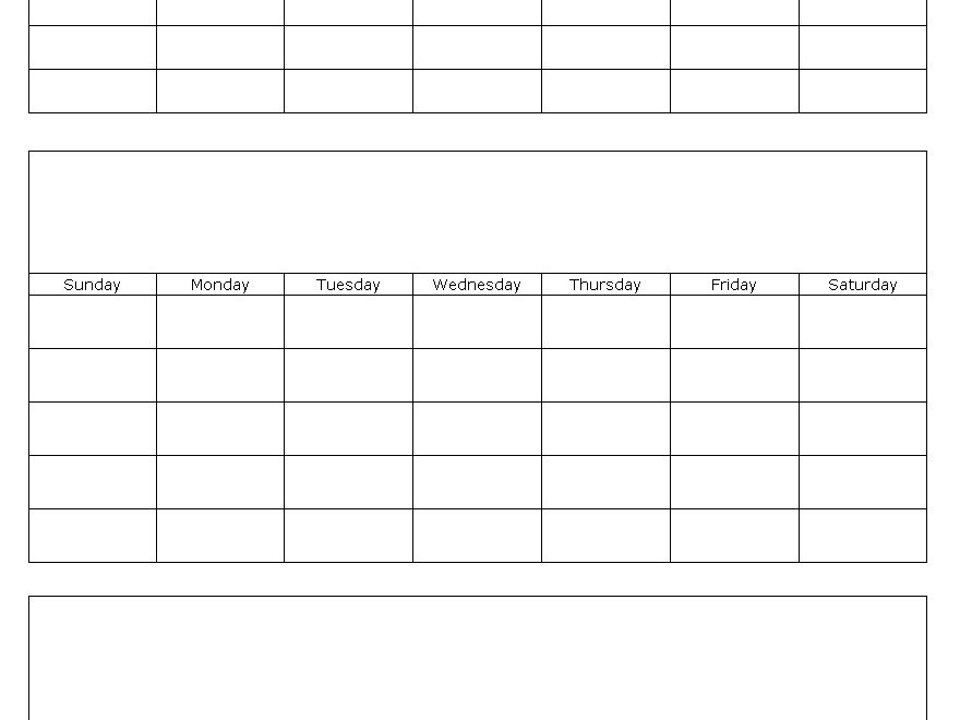 Three Months Blank Calendar Template Page