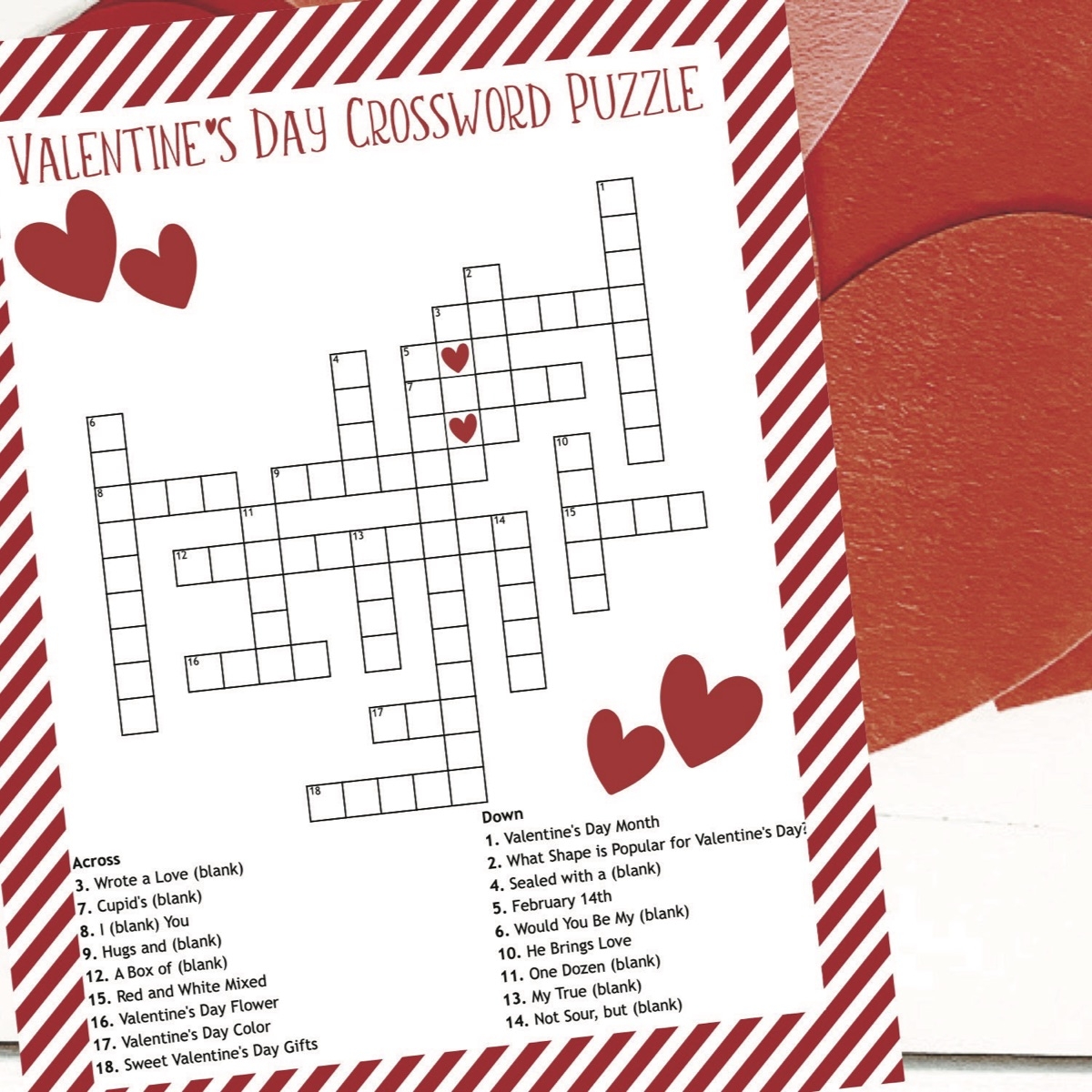 Valentine'S Day Crossword Puzzle Printable