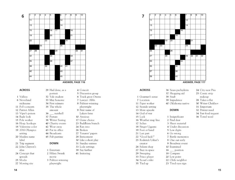 Thomas Joseph Crossword Puzzle Printable