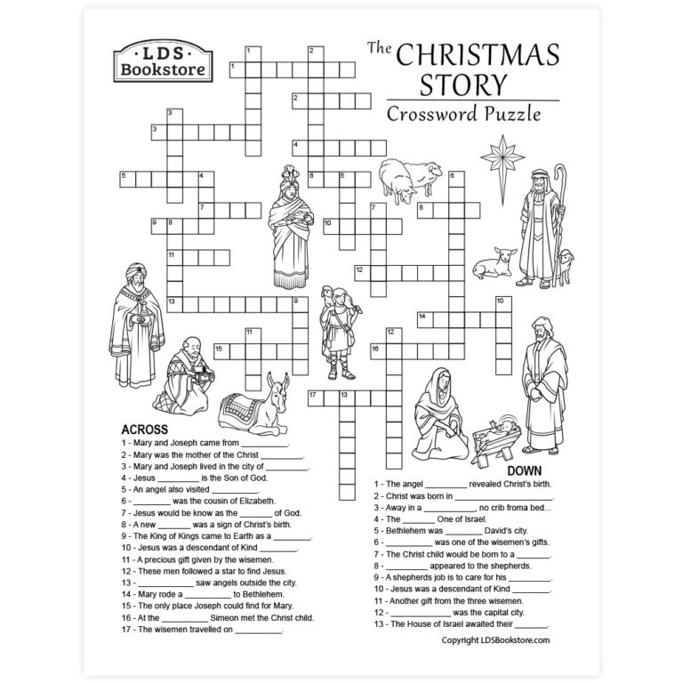 Christian Christmas Crossword Puzzles Printable