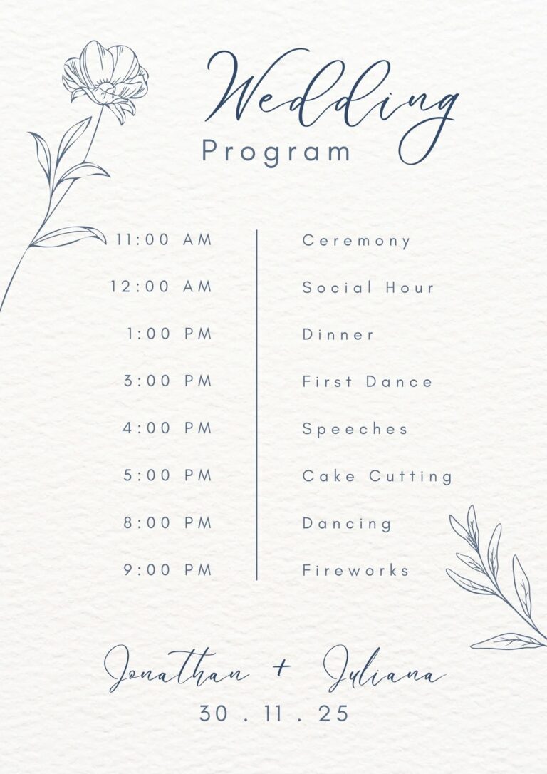 Free Printable Wedding Program Templates