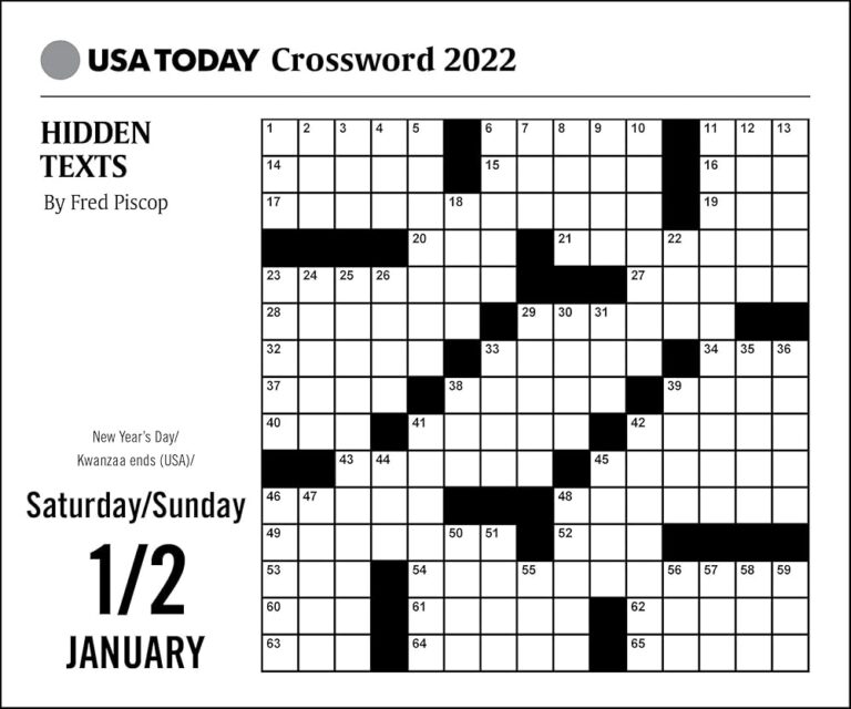 Usa+Today+Crossword+Puzzle+Printable