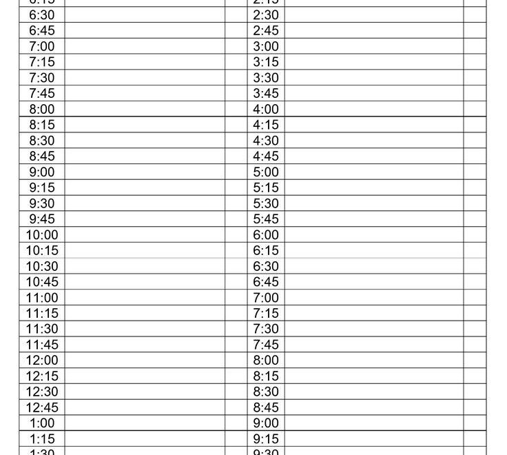 printable daily planner with time slots 15 minutes